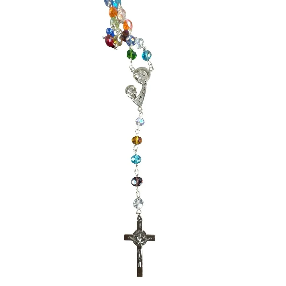 Artemisa‎ Unique Handmade Multicolor Wire-Wrapped Glass Bead Catholic Rosary